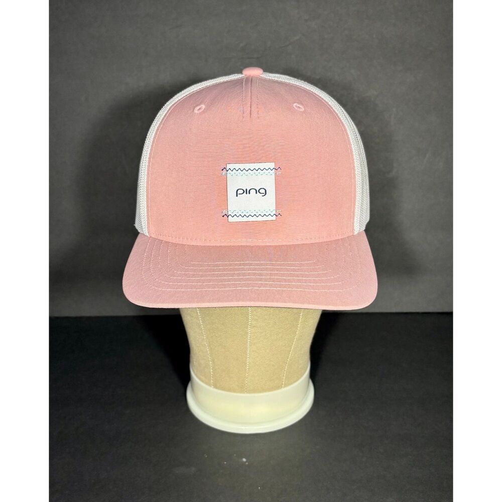 Ping SorcCool Golf Hat Pink White Mesh Snapback Trucker Cap OSFA
